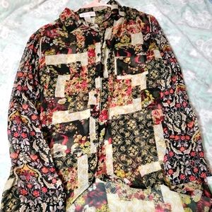 Band Of Gypsies button down flowy shirt size S